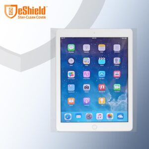 A tablet is sitting on the table with eshield.
